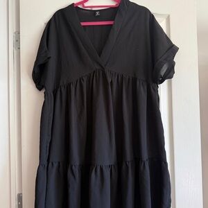 Elegant Black V-Neck Dress